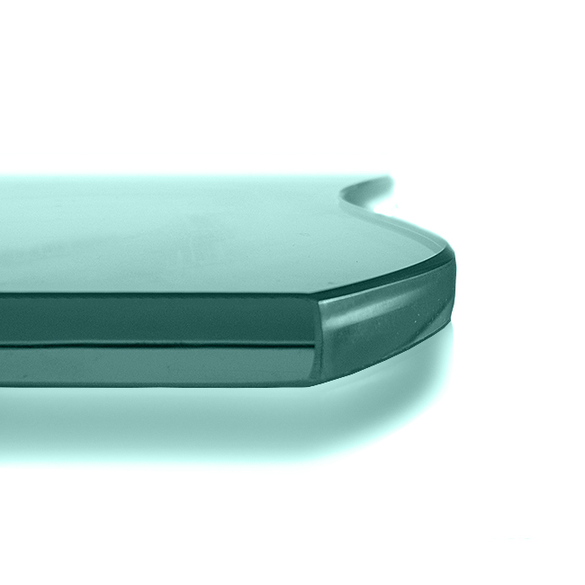 sculpted glass edge