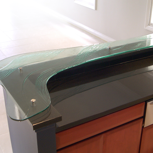 bathroom glass countertop