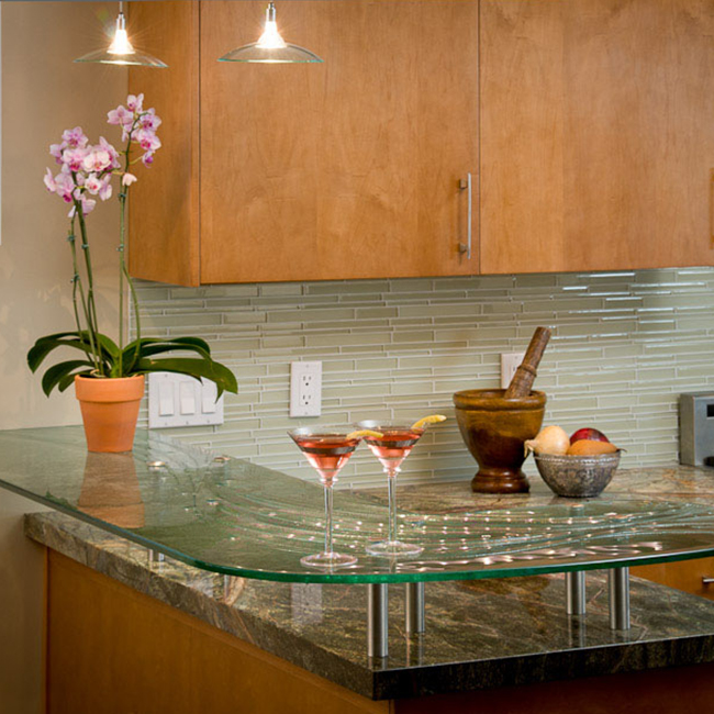 kitchen glass countertop