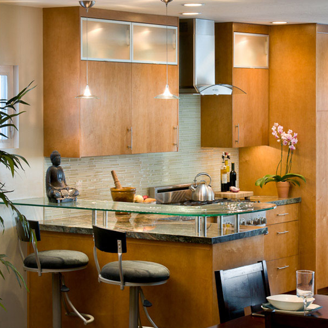 kitchen glass countertop