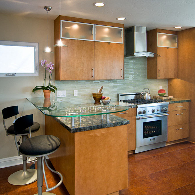 kitchen glass countertop