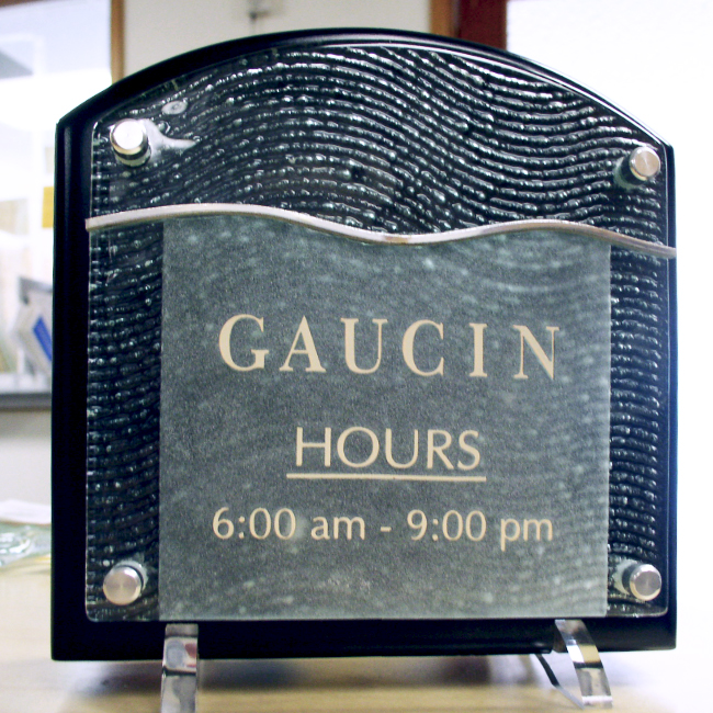 glass sign, etched glass sign