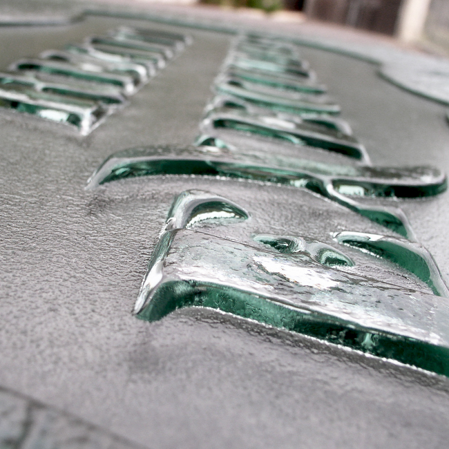 glass sign, etched glass sign