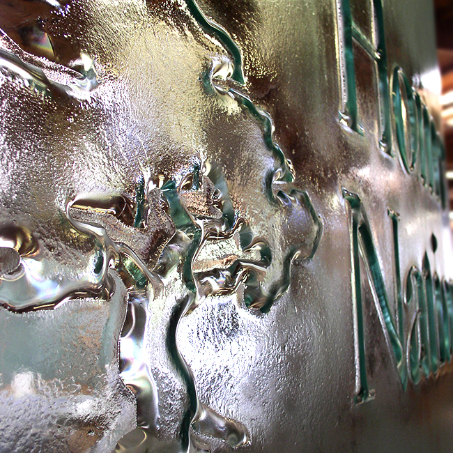 glass sign, etched glass sign