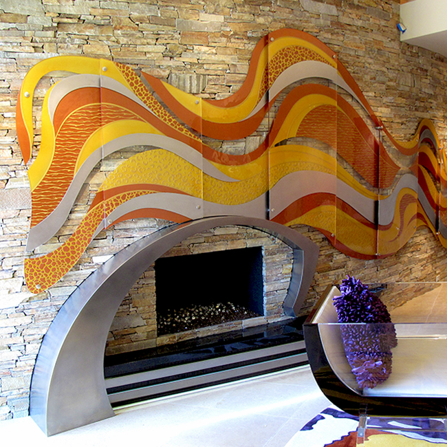 glass sculpture, painted glass