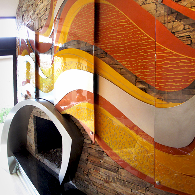 glass sculpture, painted glass