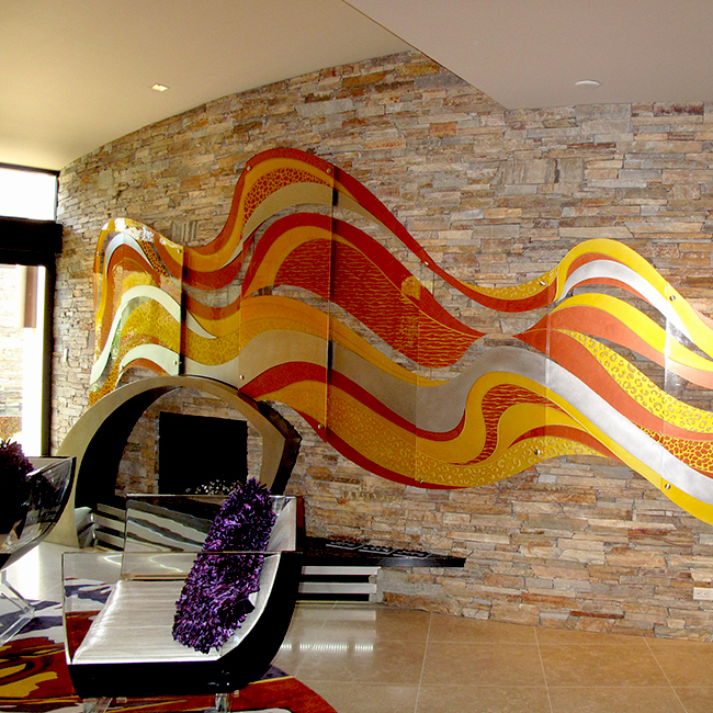 glass sculpture, painted glass