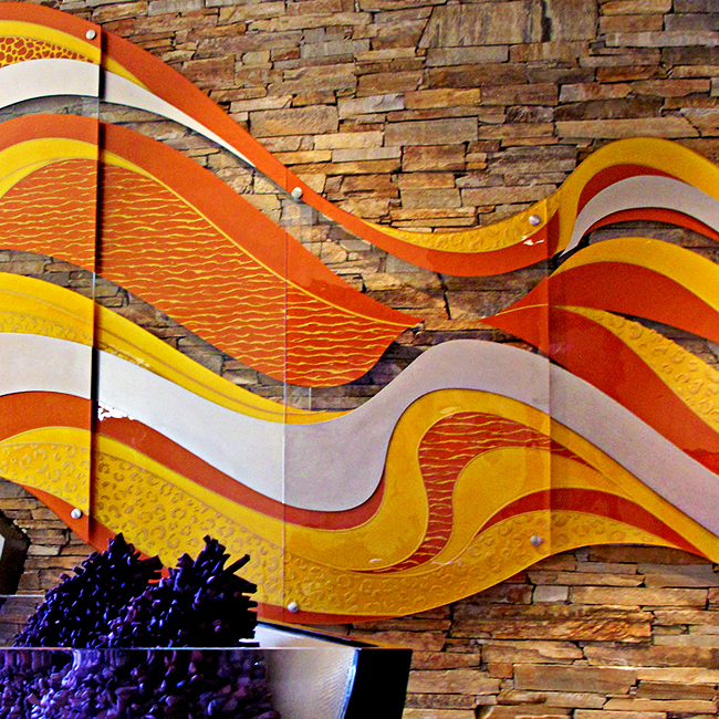 glass sculpture, painted glass