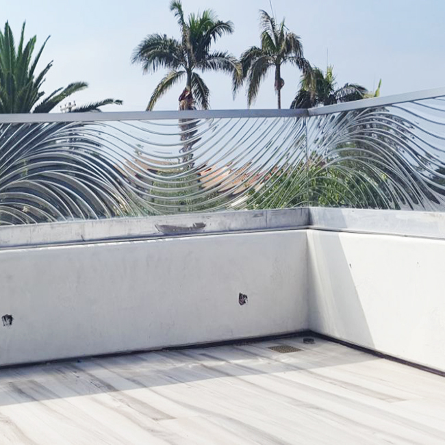 outdoor guardrail, glass guardrail