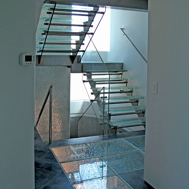 glass stairs, glass flooring