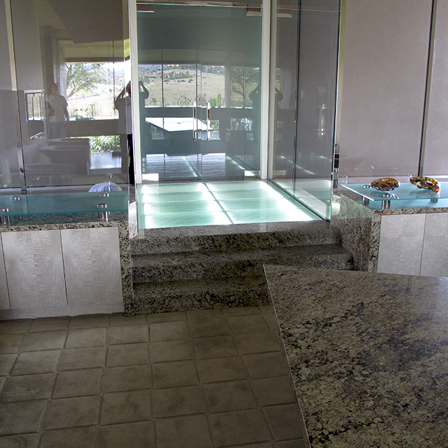 glass stairs, glass flooring