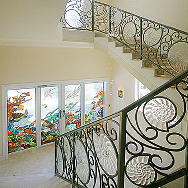 glass stairs, glass flooring
