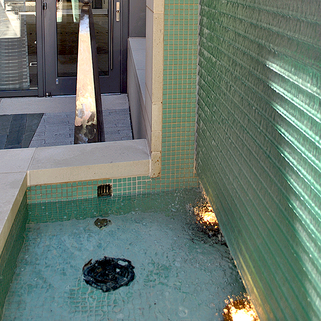 glass water feature
